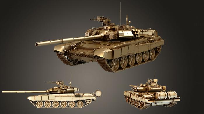 نموذج ثلاثي الأبعاد لآلة CNC السيارات والنقل دبابة T 90A MBT